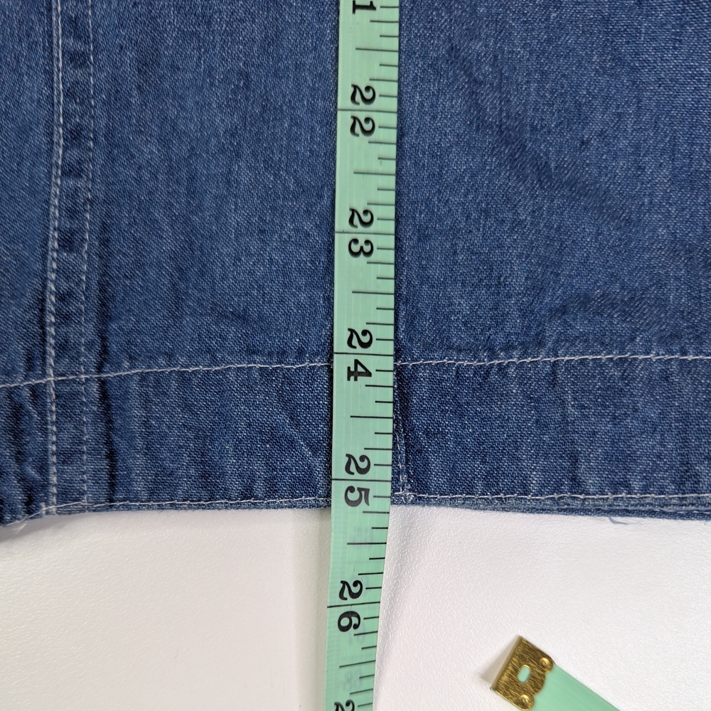 Vintage‎ 90's Andrew Blues Light Denim Vest Western Boho Women's L - Picture 9 of 11
